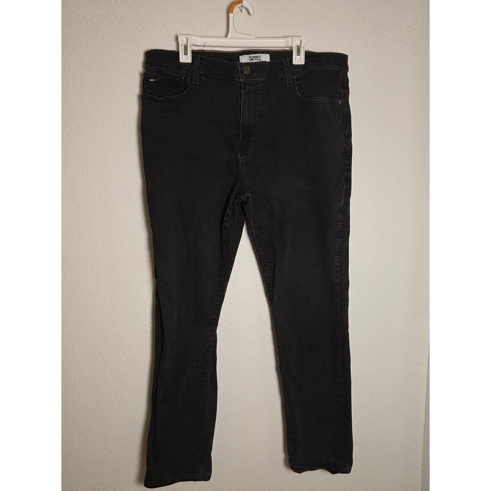 Tommy Jeans Mens Black Straight‎ Leg Denim Jeans 40W 32L 78C1779